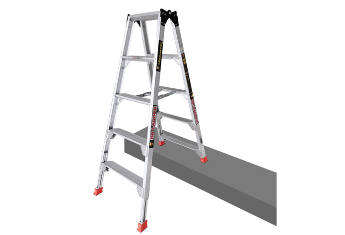 New Arrival Multi-Position Aluminum A Frame Ladder with Built-in Extension Levelers