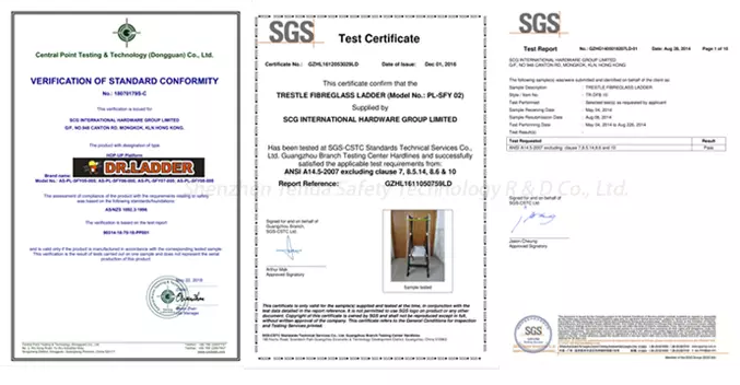 What standards for the step ladder?