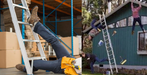 What is the most common cause of ladders accidents?