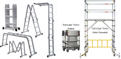 Ladder and scaffolding in one