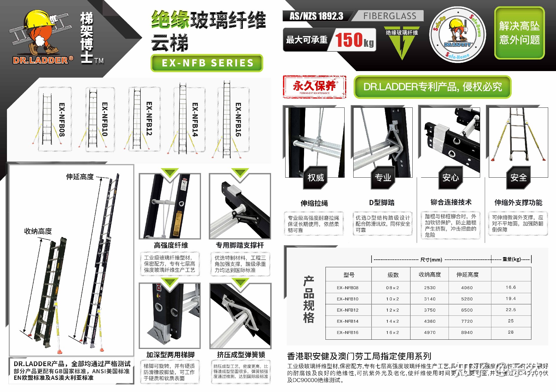 Advantages of fiberglass telescopic ladder